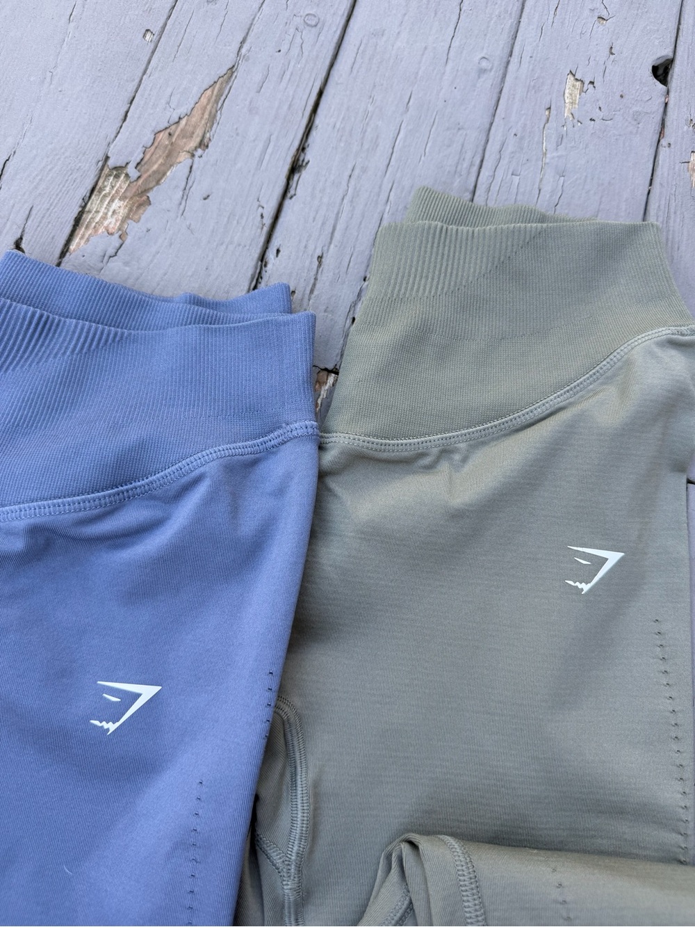Gymshark 2 Seamless Leggings - Blue and Sage - Picture 2 of 6
